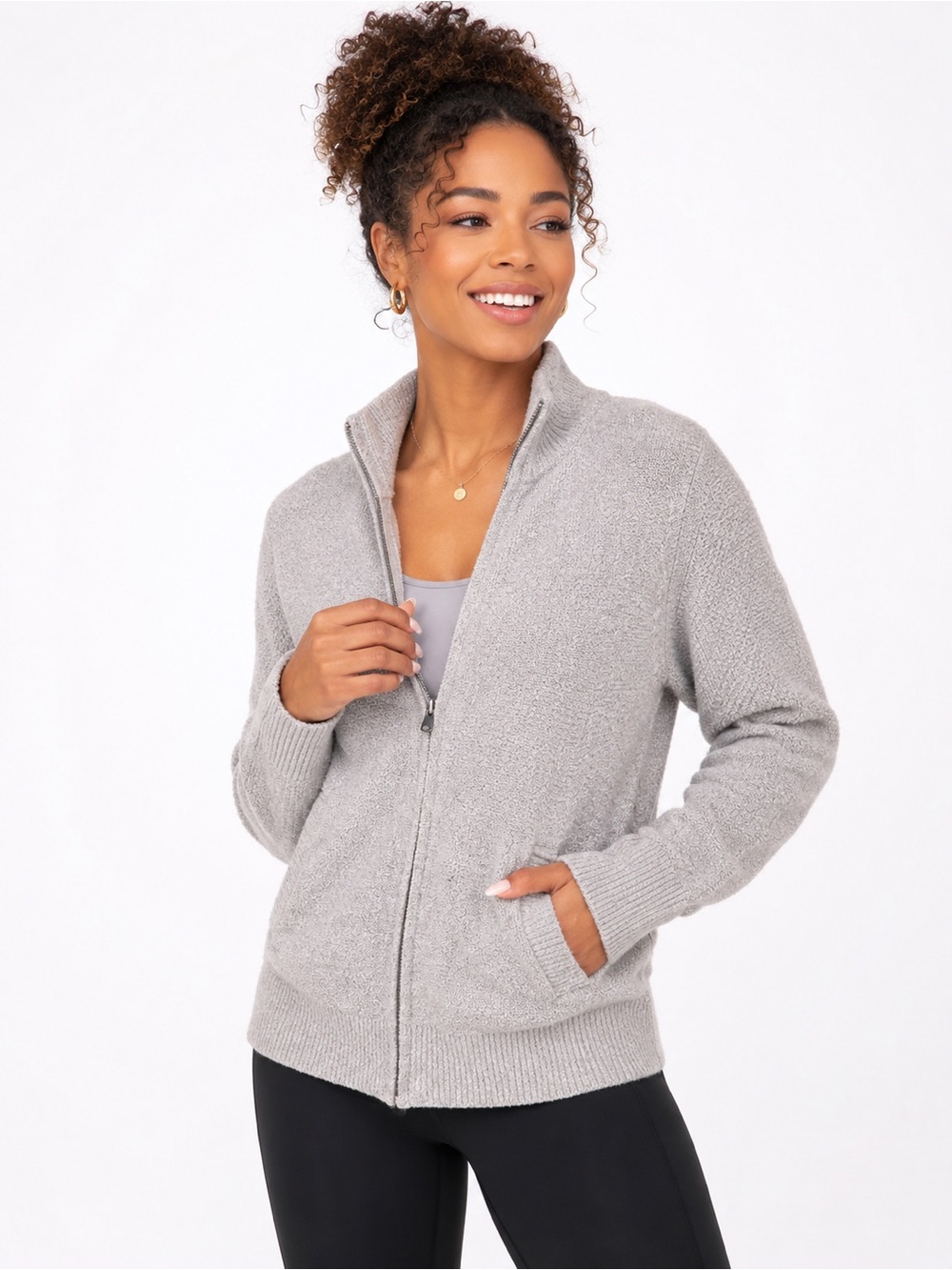 Barefoot Dreams Cozychic Lite Full Zip Cardigan Sweater Women’s Small - Picture 1 of 8